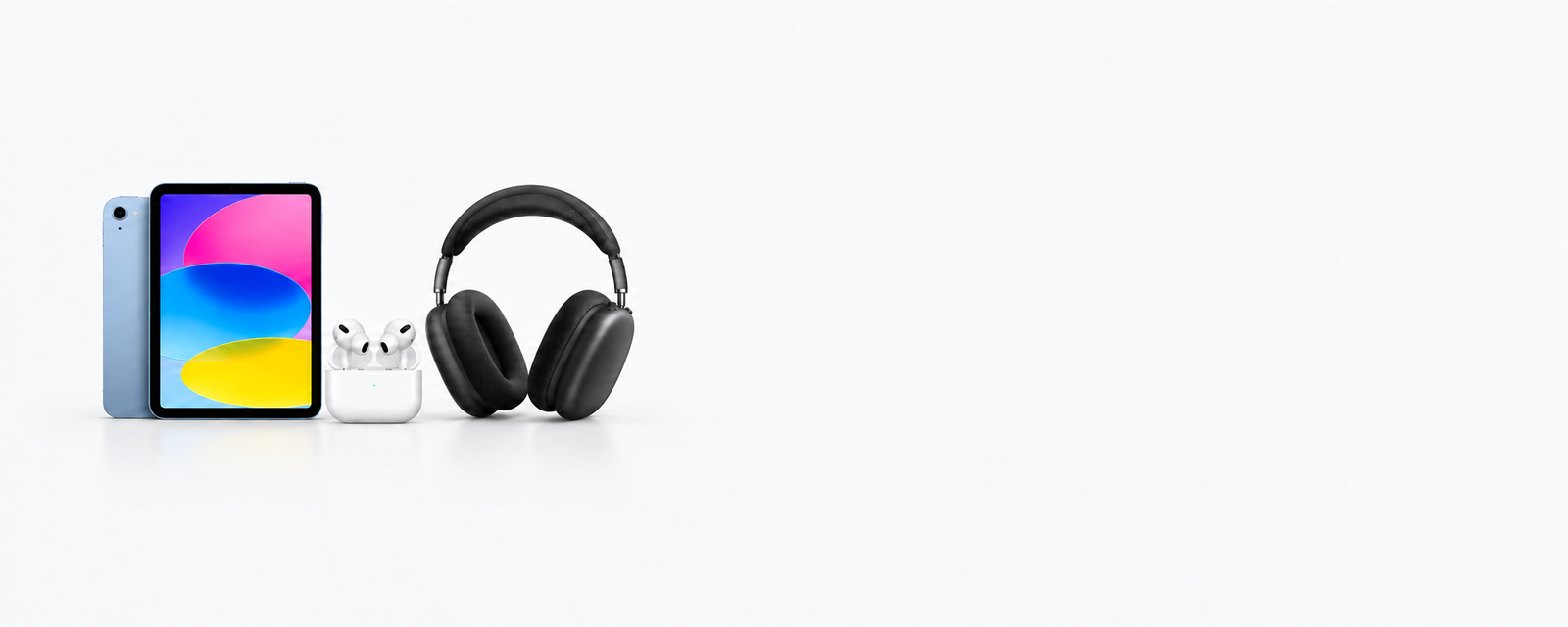 Ilustración referencial · editorial ipad accessories audio