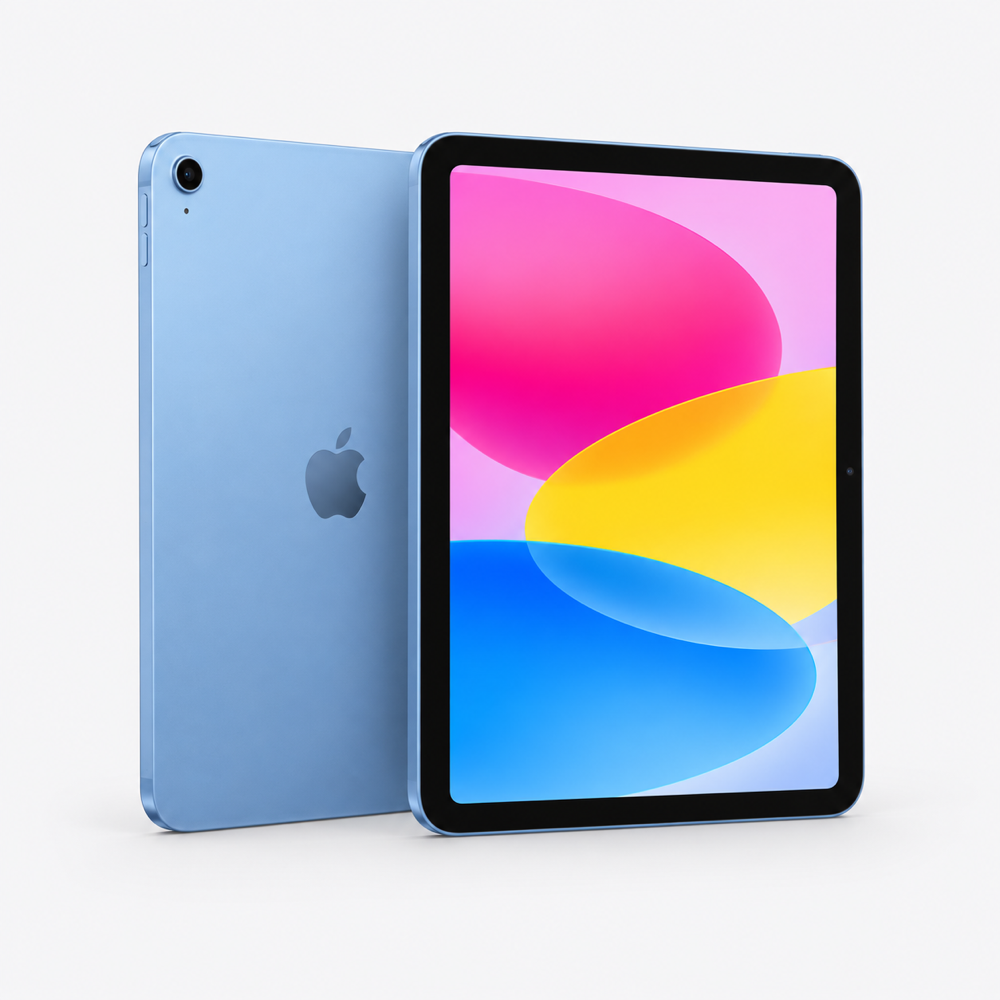 iPad de 10.ª generación azul, ilustración frontal y posterior