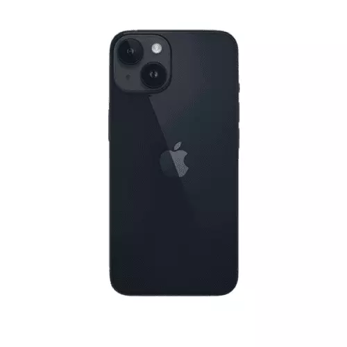 iPhone 14 negro, imagen referencial de la parte posterior