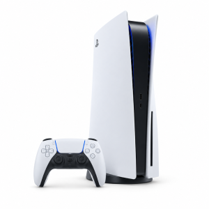 Imagen referencial de PlayStation 5 con lector y control DualSense