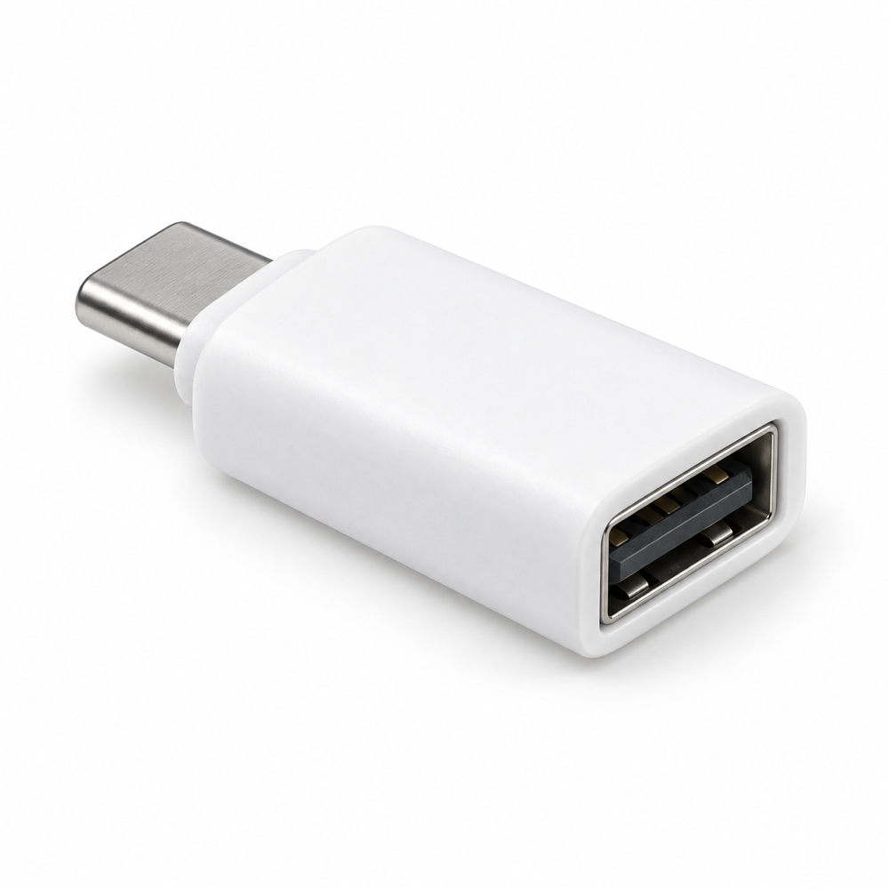 Adaptador USB-C macho a USB-A hembra, imagen referencial