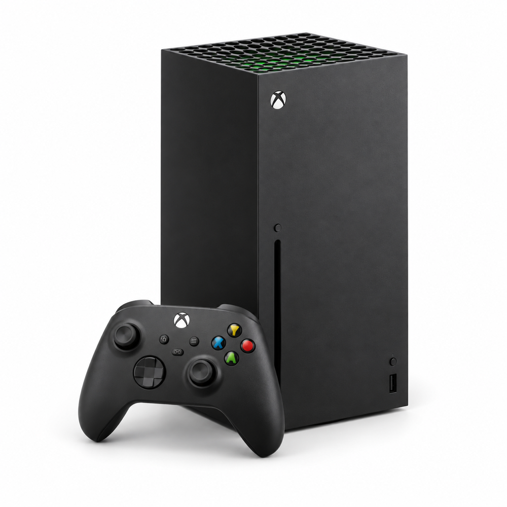 Imagen referencial de Xbox Series X con lector en negro y control